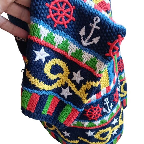 Large Women's Sweater Vintage The Eagles Eye Nautical Sailboat 1990's - Picture 4 of 8